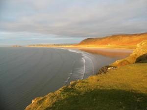 Rhossili beach, voted one of the top ten in the world